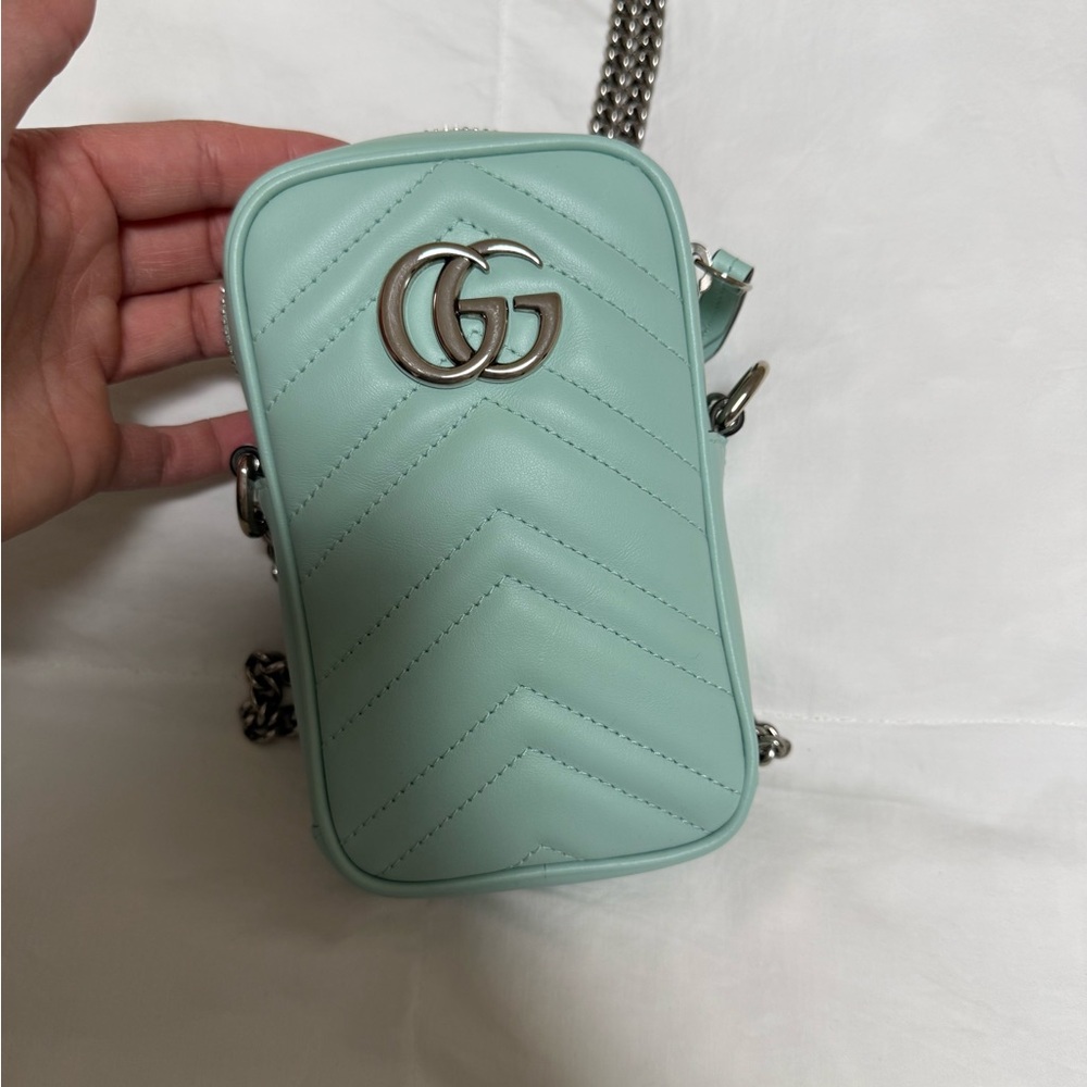 Gucci Light Green Quilted Mini Bag